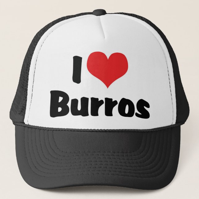 Gorra De Camionero Me Encantan Burros de Corazón (Anverso)