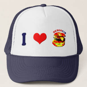 Gorra De Camionero Me encantan las hamburguesas serias (horizontal)