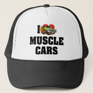 Gorra De Camionero Me encantan los autos de los músculos del corazón 
