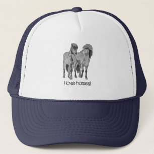 Gorra De Camionero ¡Me encantan los caballos! Cuidados ponis islandes