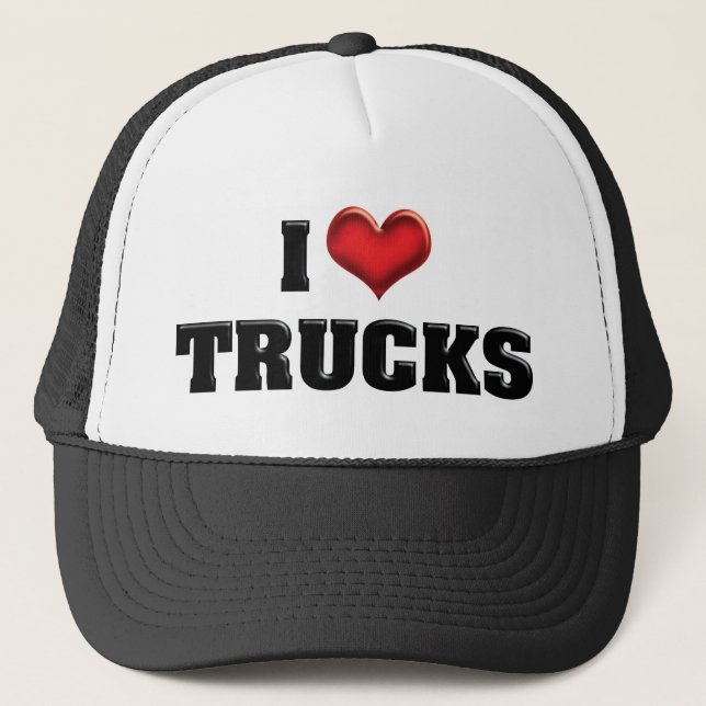 Gorra De Camionero Me encantan los camiones del corazón. (Anverso)
