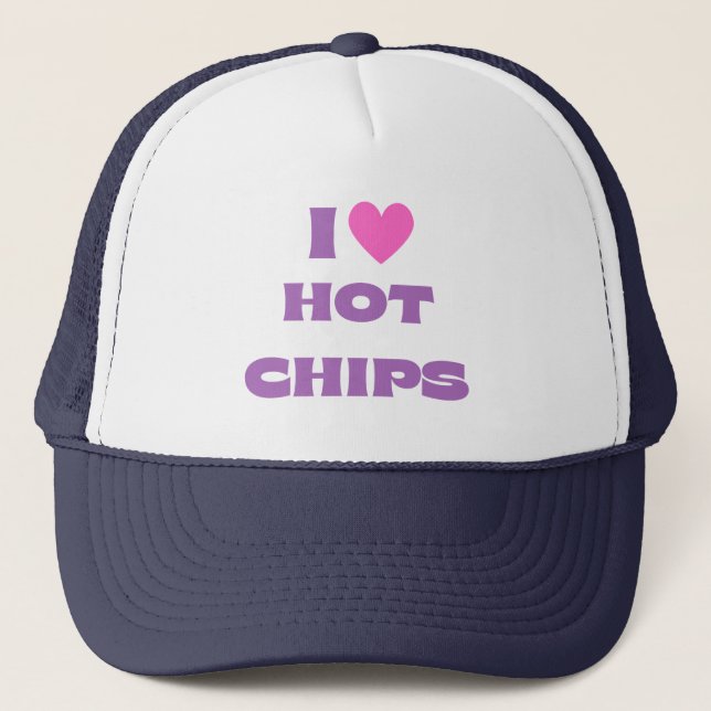 Gorra De Camionero Me encantan los Chips calientes, los Chips calient (Anverso)