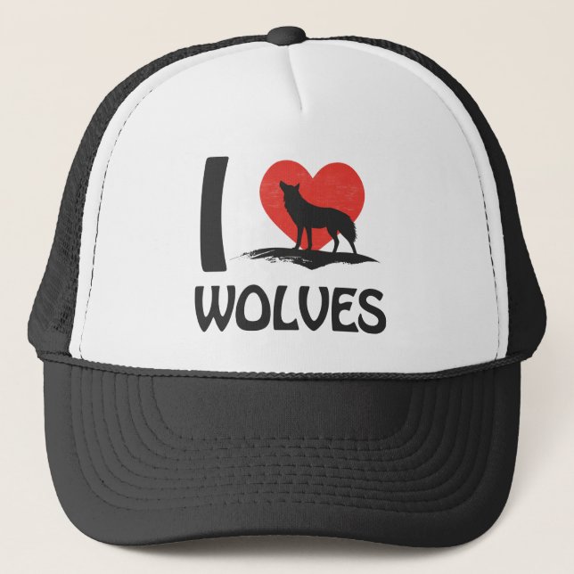 Gorra De Camionero Me encantan los lobos (Anverso)
