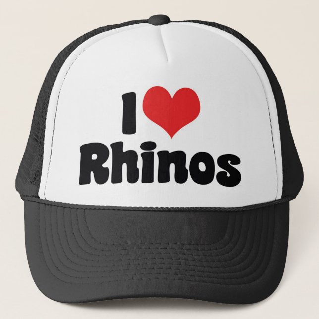Gorra De Camionero Me encantan los rinocerontes cardíacos - Rhinocero (Anverso)