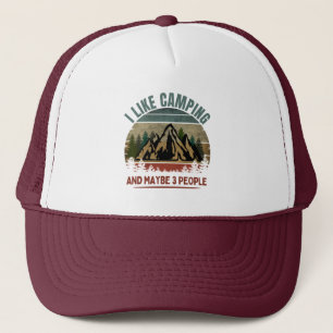 GORRA DE CAMIONERO ME GUSTA ACAMPAR Y QUIZÁS 3 PERSONAS