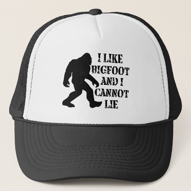 Gorra De Camionero Me gusta Bigfoot y no puedo mentir (Anverso)