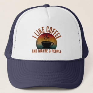 GORRA DE CAMIONERO ME GUSTA EL CAFÉ Y QUIZÁS 3 PERSONAS 