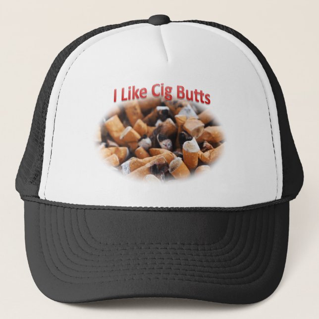 Gorra De Camionero Me gusta el cigarrillo Cig Butts (Anverso)