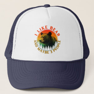 Gorra De Camionero Me gusta el oso y quizás 3 personas