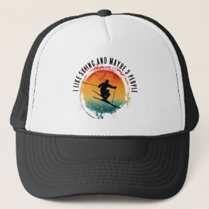 GORRA DE CAMIONERO ME GUSTA ESQUÍAR Y QUIZÁS 3 PERSONAS