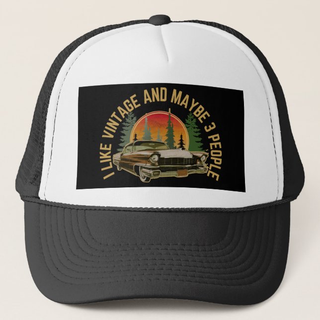 Gorra De Camionero Me gustan los coches clásicos antiguos y quizás 3  (Anverso)