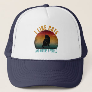GORRA DE CAMIONERO ME GUSTAN LOS GATOS Y QUIZÁS 3 PERSONAS
