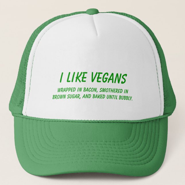 Gorra De Camionero Me Gustan Los Veganos... Cocinados Hasta Bubbly di (Anverso)