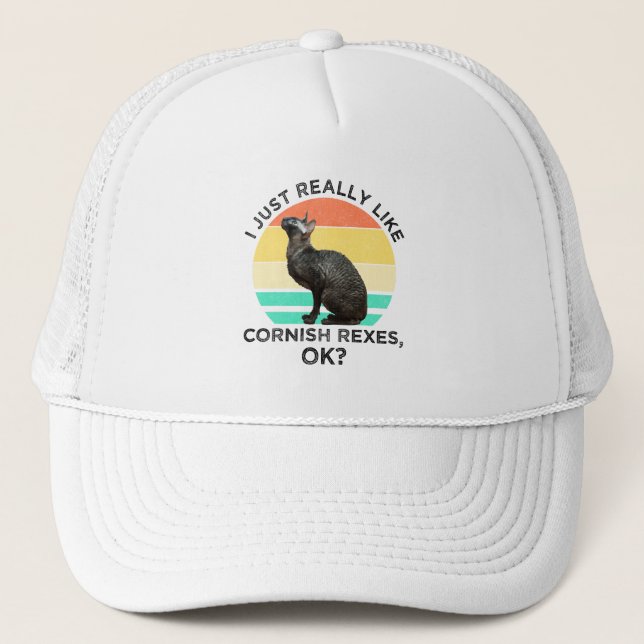 Gorra De Camionero Me Gustan Mucho Los Cornish Rex, ¡OK? (Anverso)