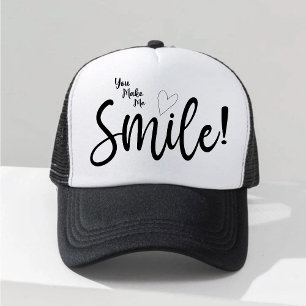 Gorra De Camionero ¡Me Haces Sonreír!" Camión de tipografía minimalis