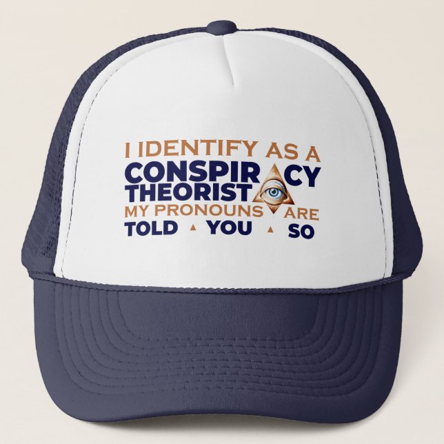 Gorra De Camionero Me identifico como pronóstico teórico de la conspi (Anverso)
