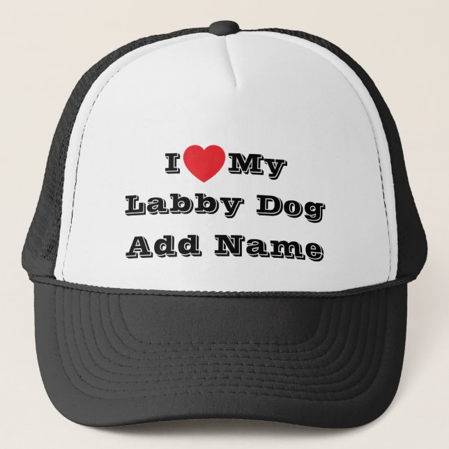 Gorra De Camionero Me ♥️ My Labby Dog Add Name (Anverso)