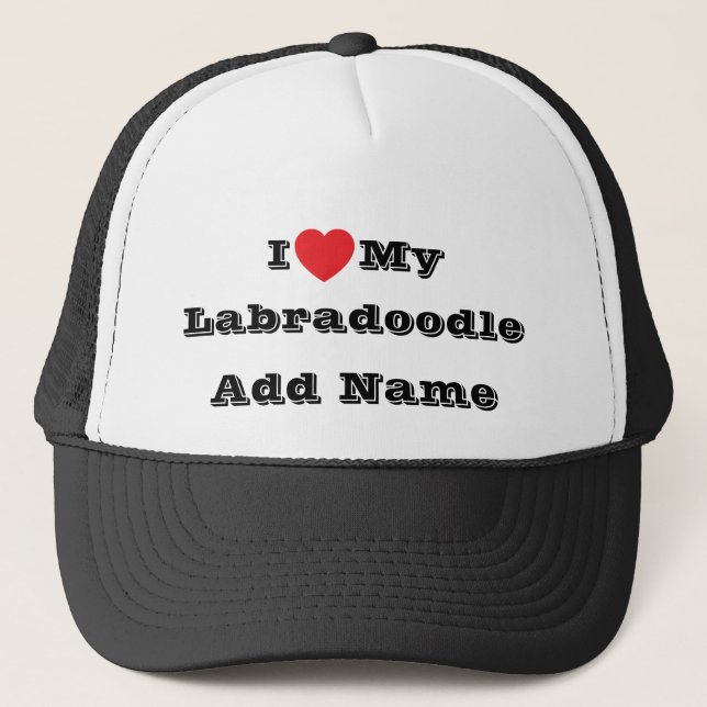 Gorra De Camionero Me ♥️ My Labradoodle Add Name (Anverso)