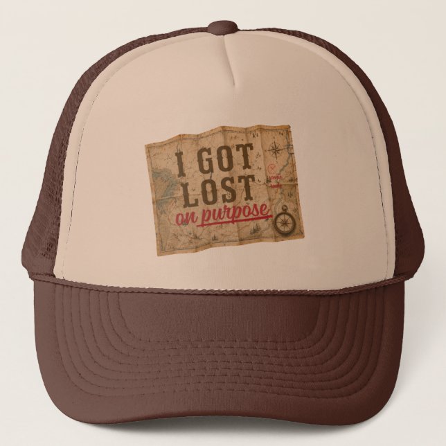 Gorra De Camionero Me Perdí a Propósito Mapa Antiguo (Anverso)