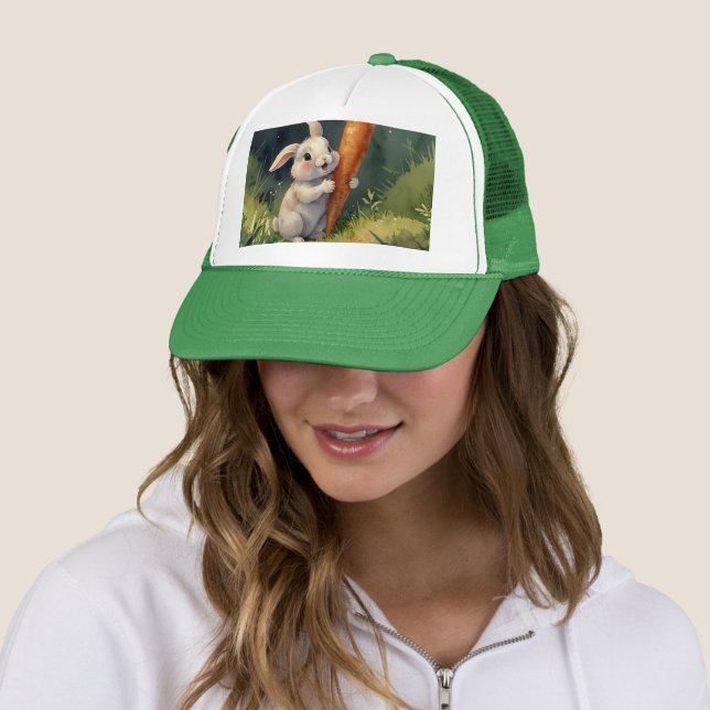Gorra De Camionero Meadow Bunny Dreams: Whimsical Trucker Hat (In situ)