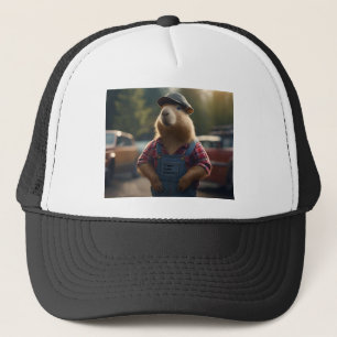 Gorra De Camionero "Mecánico Capybara: grasa, engranajes y buenas vib