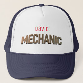 Gorra De Camionero Mechanic auto repair metal style font