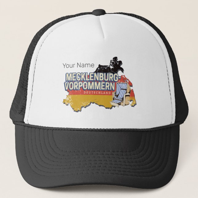 Gorra De Camionero Mecklenburg-Western Pomerania Vinateg Map Alemania (Anverso)