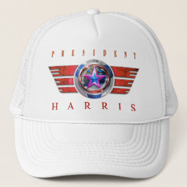 Gorra De Camionero Medallero del presidente republicano Harris/Walz W