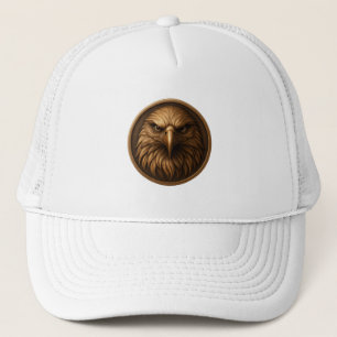 Gorra De Camionero Medallón de Cabeza de Águila Real 3D en Estilo de