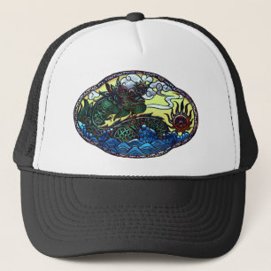 Gorra De Camionero Medallón japonés del dragón