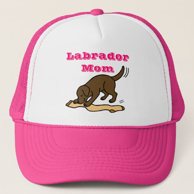 Gorra De Camionero Media de Labrador del chocolate (Anverso)