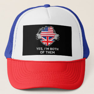 Gorra De Camionero Media estadounidense mitad británica bandera de In