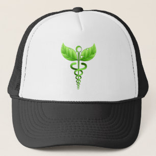 Gorra De Camionero Medicina alternativa del símbolo médico del Caduce
