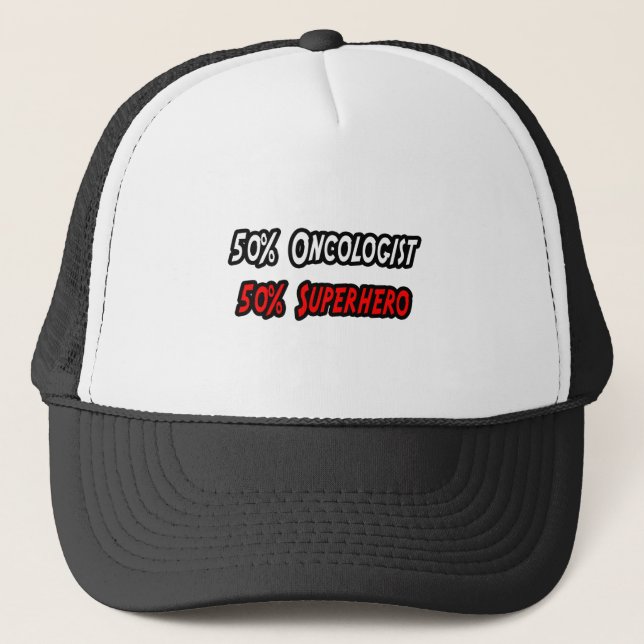 Gorra De Camionero Medio oncólogo mitad superhéroe (Anverso)