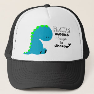 Gorra De Camionero Medios de Rawr te amo en camisa del DINOSAURIO