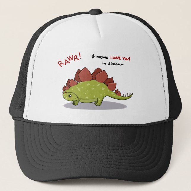 Gorra De Camionero Medios de Rawr te amo en Stegosaurus del (Anverso)
