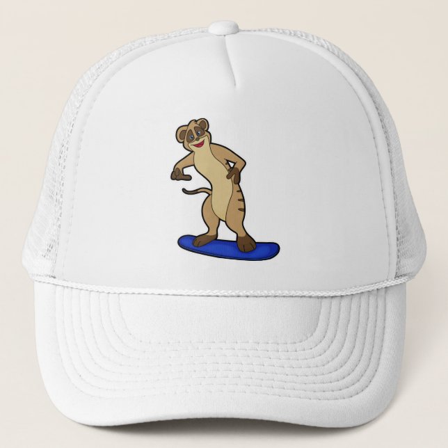 Gorra De Camionero Meerkat como snowboard (Anverso)