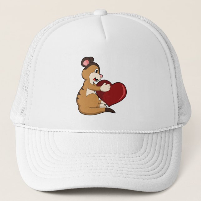 Gorra De Camionero Meerkat con corazón (Anverso)
