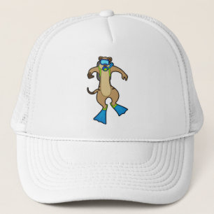 Gorra De Camionero Meerkat en buceo con gafas de natación