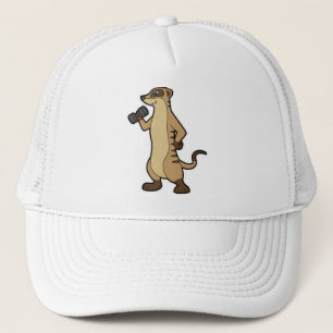 Gorra De Camionero Meerkat en entrenamiento de fuerza con Dumbbell