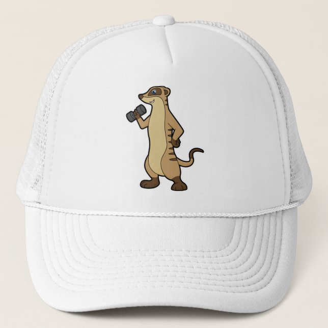 Gorra De Camionero Meerkat en entrenamiento de fuerza con Dumbbell (Anverso)