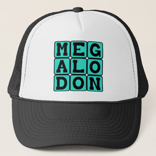 Gorra De Camionero Megalodón, Especie Extinta de Tiburón (Anverso)