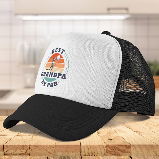 Gorra De Camionero Mejor Abuelo De Par Golf Lover Retro Personalizado (Best Grandpa By Par Golf Lover Retro Custom Trucker Hat)