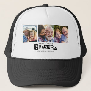 Gorra De Camionero Mejor Abuelo del Mundo Est Año 3 Collage de Fotos