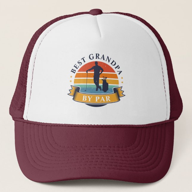 Gorra De Camionero Mejor Abuelo Retro Del Personalizado Par Golfer (Anverso)