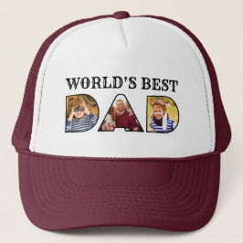 Gorra De Camionero Mejor Collage de fotos de papá del mundo cita a 3