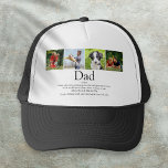 Gorra De Camionero Mejor diversión fotográfica de definición de padre<br><div class="desc">Personaliza las 4 fotos y la definición de tu padre, papá o padre especial para crear un regalo único para el día del padre, cumpleaños, Navidades o cualquier día que quieras mostrar lo que significa para ti. Una manera perfecta de mostrarle lo increíble que es cada día. Diseñado por Thisisnotme©...</div>