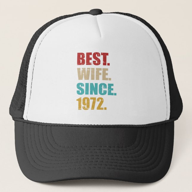 Gorra De Camionero Mejor esposa 1972 50 aniversario de boda dorado (Anverso)
