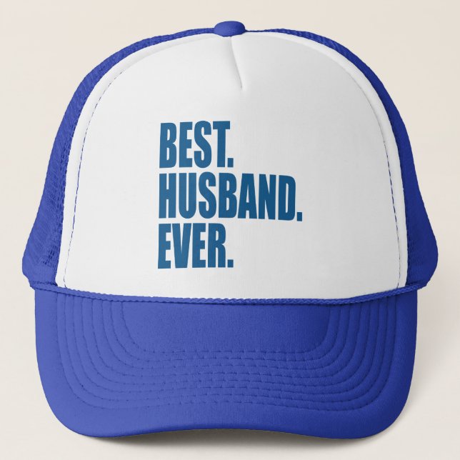 Gorra De Camionero Mejor.Esposo. Nunca.(azul) (Anverso)