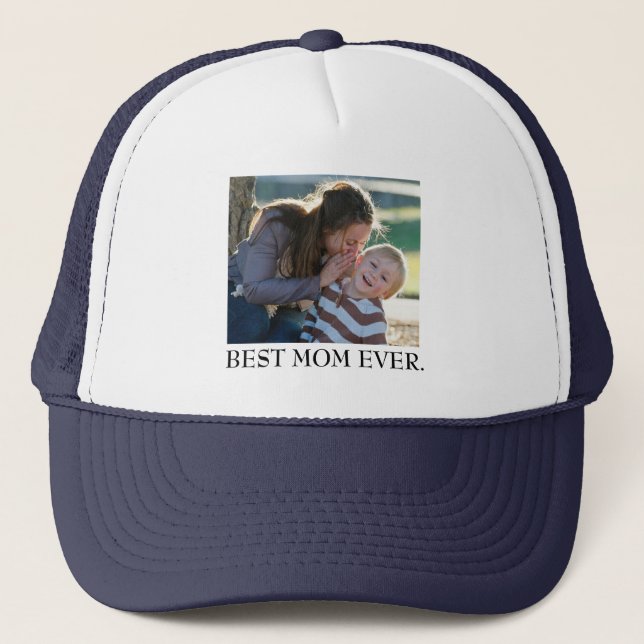 Gorra De Camionero Mejor foto de mamá de Personalizado  (Anverso)